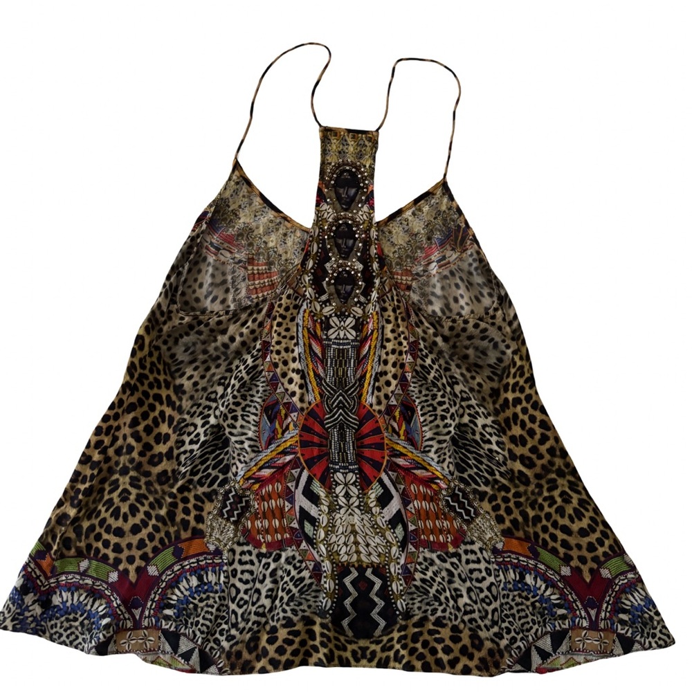 Camilla  Asymmetrical Sleeveless Silk top - Picture 3 of 16